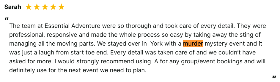 murder mystery review