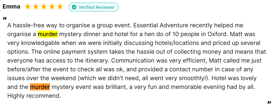 murder mystery review