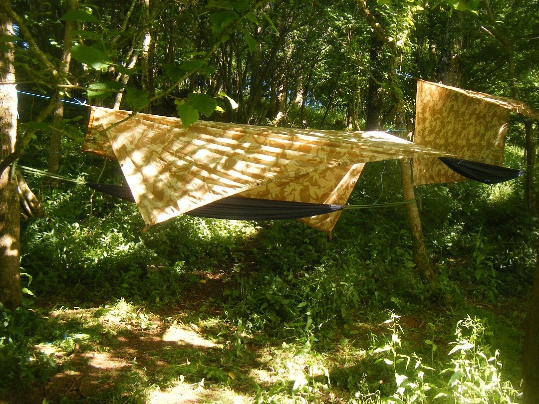 Hammocks for wild camping on a canoeing and bushcraft stag do